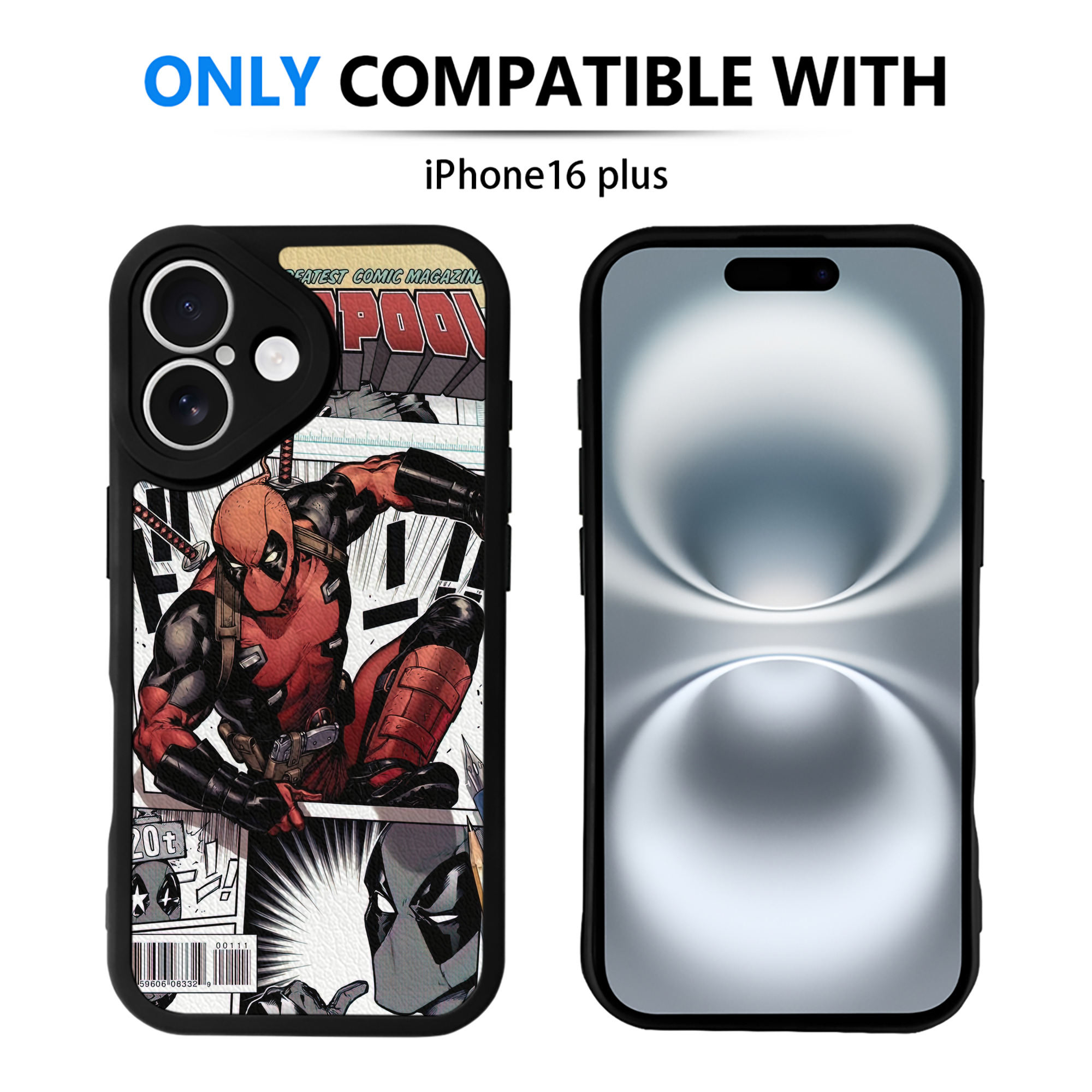 （画像用） Deadpool デッドプール 【iPhone 16シリーズ対応】シリコンスマホケース（レザー調） 材質：シリコン
